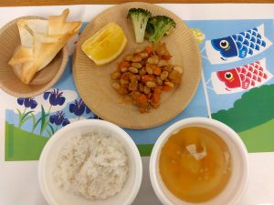 子どもの日献立 調理室
